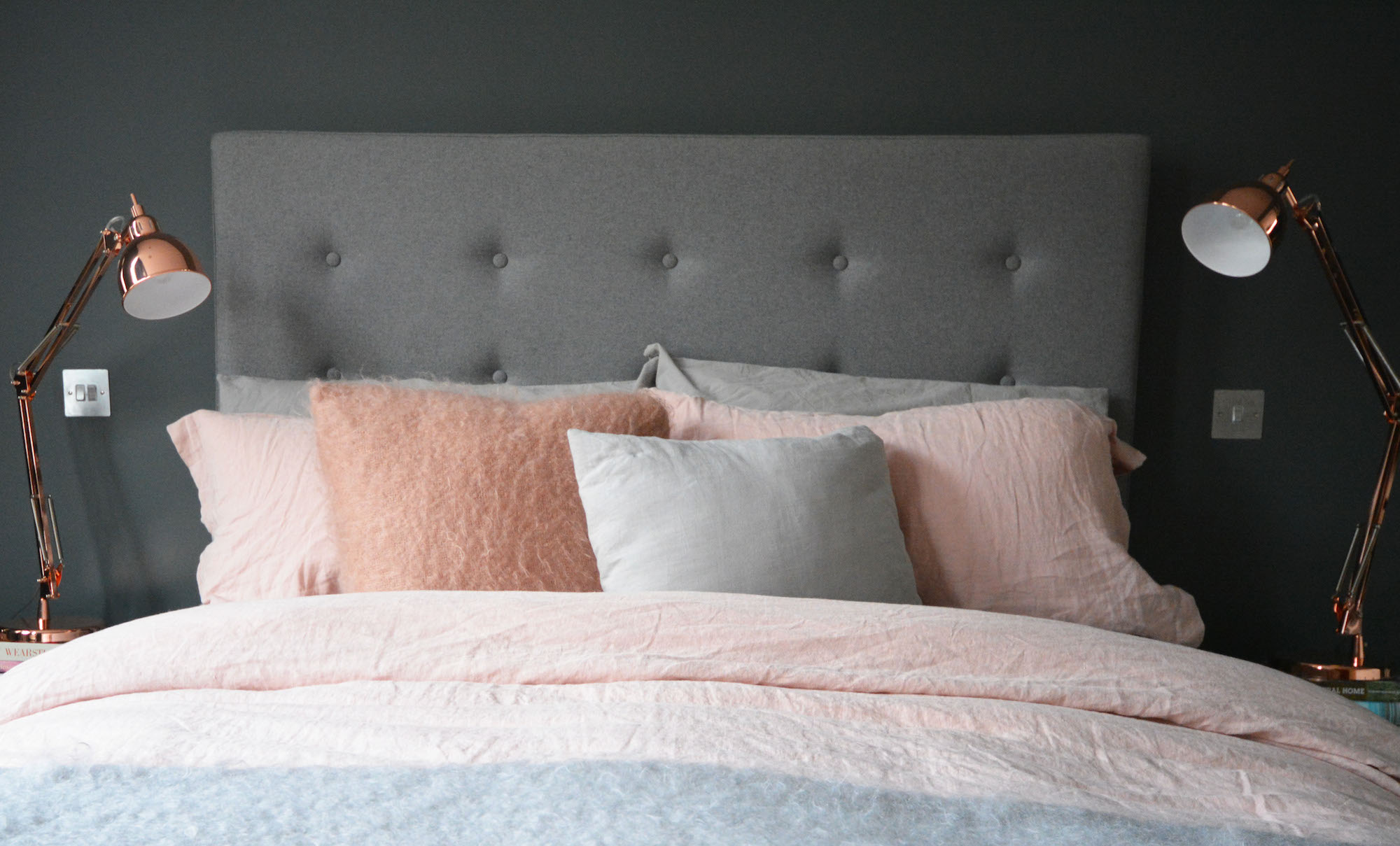 Bedroom Makeover Grey Copper Pink Flat 15 Design